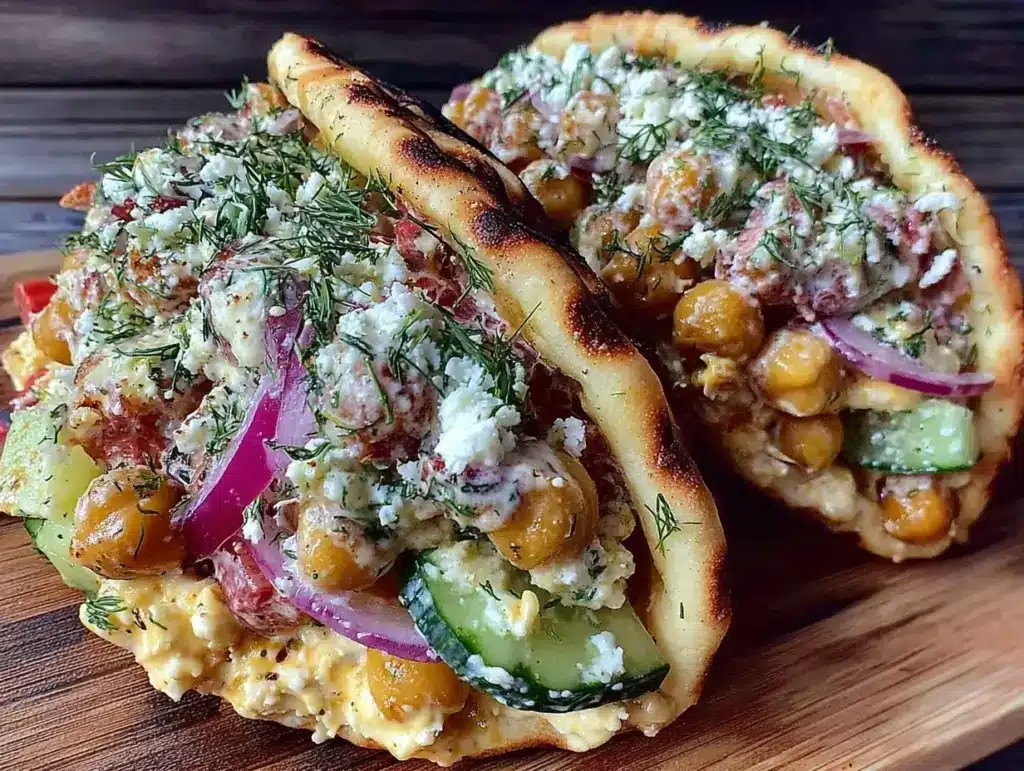cucumber chickpea pita pockets - featured image