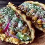 cucumber chickpea pita pockets - featured image