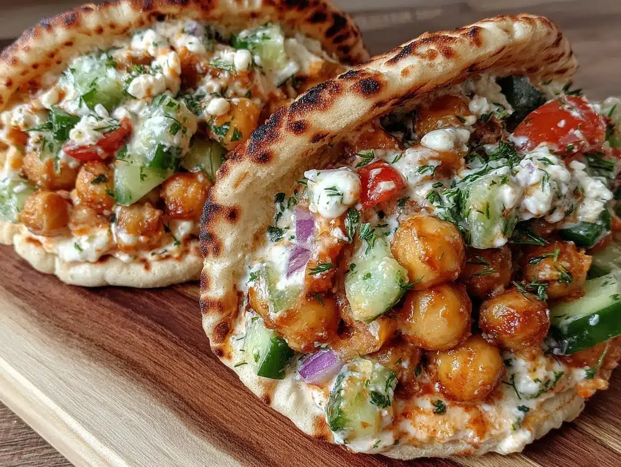 cucumber chickpea pita pockets preparation steps