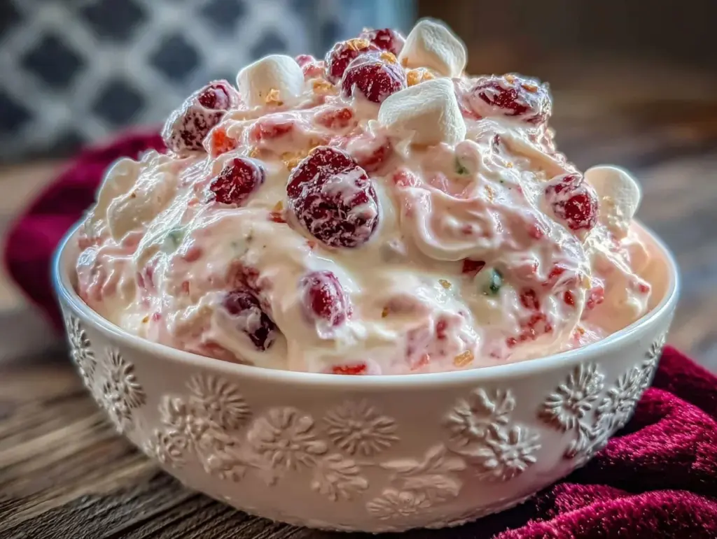 fluffy cranberry salad - featured image