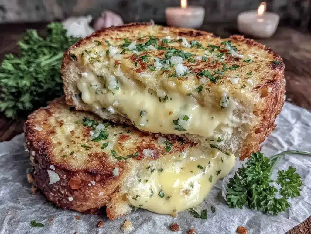 garlic bread grilled cheese - featured image