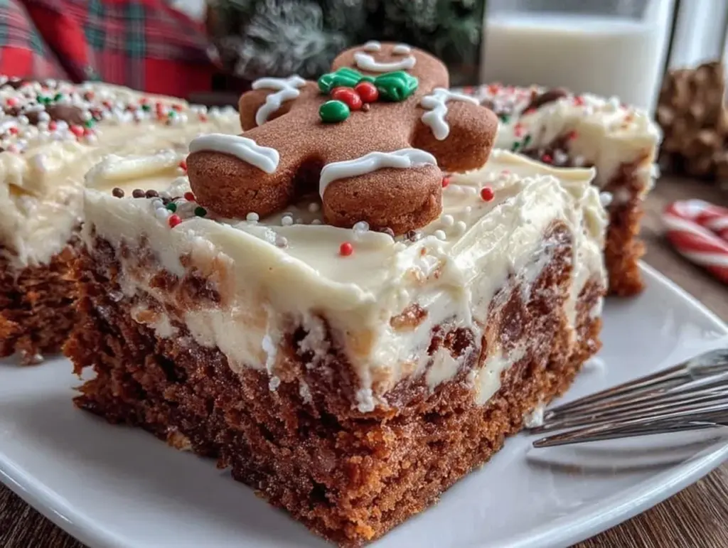 gingerbread cookie bars - featured image