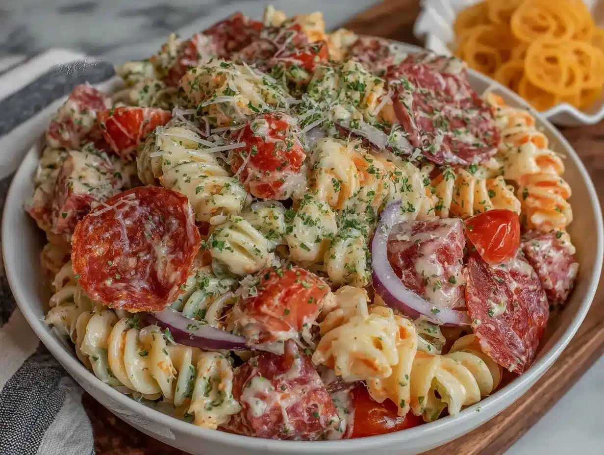 Grinder Pasta Salad Bowl preparation steps