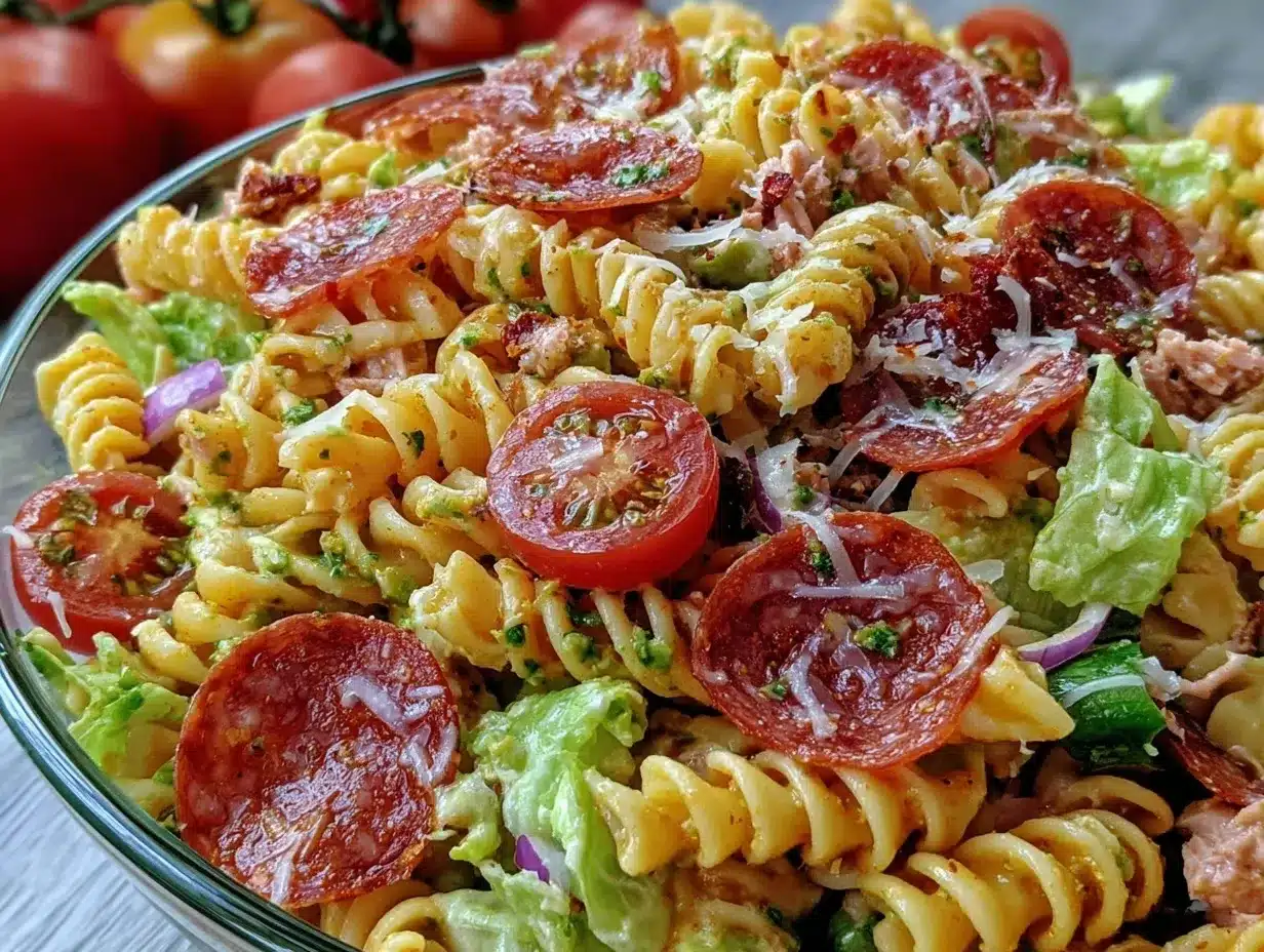 Italian Grinder Pasta Salad preparation steps