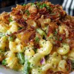 mac and cheese green bean casserole - featured image