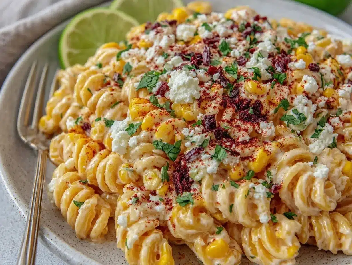 Mexican street corn pasta salad preparation steps
