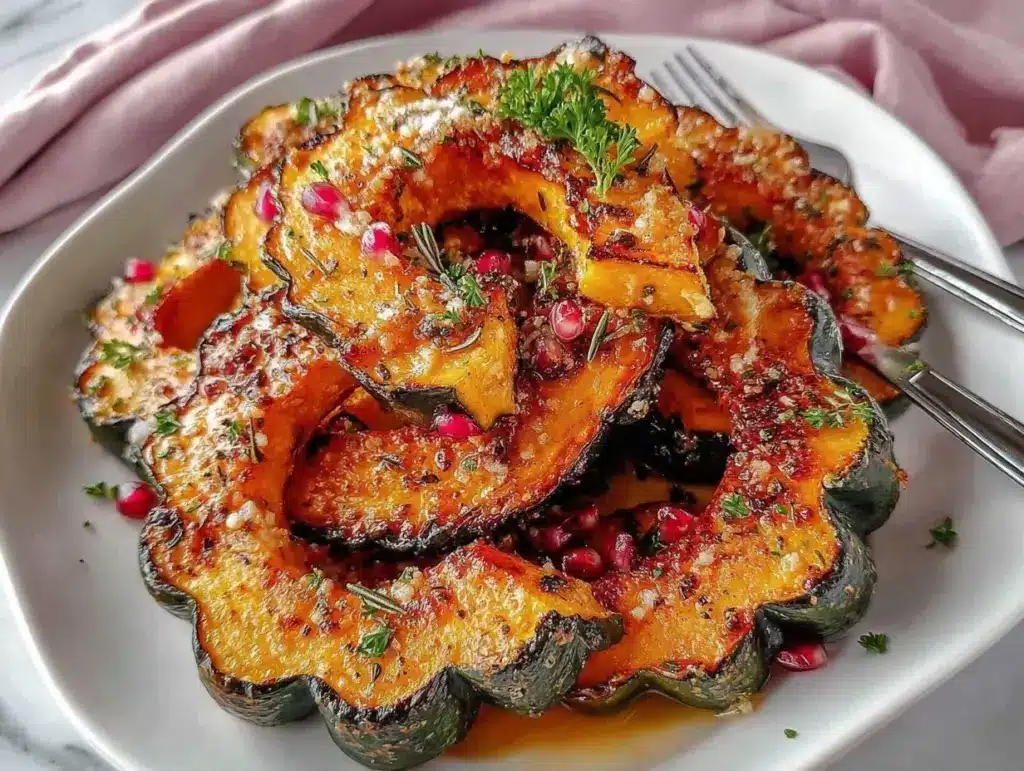parmesan herb roasted acorn squash - featured image