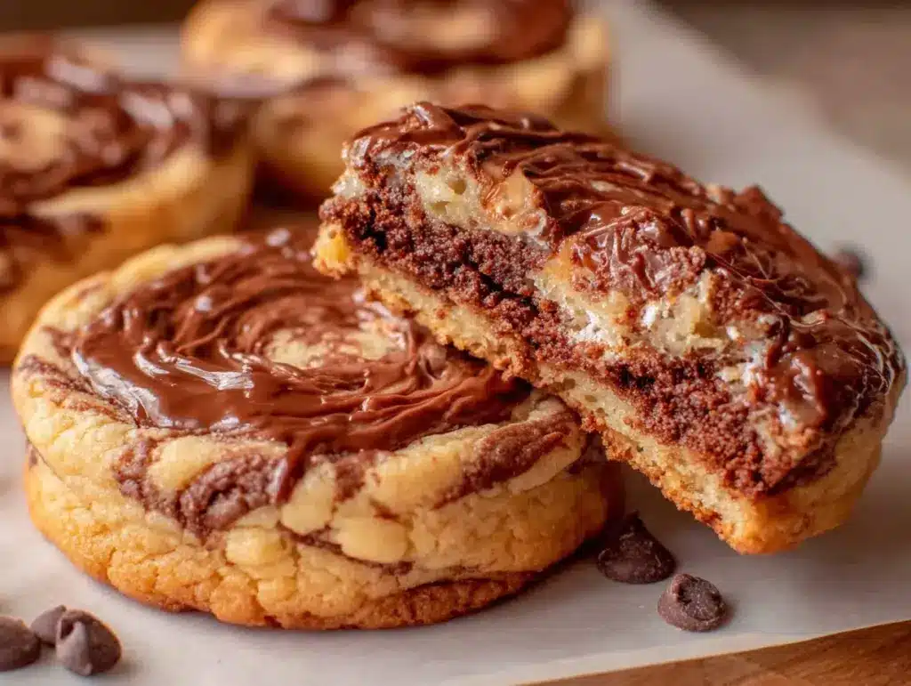 peanut butter brownie swirl cookies - featured image