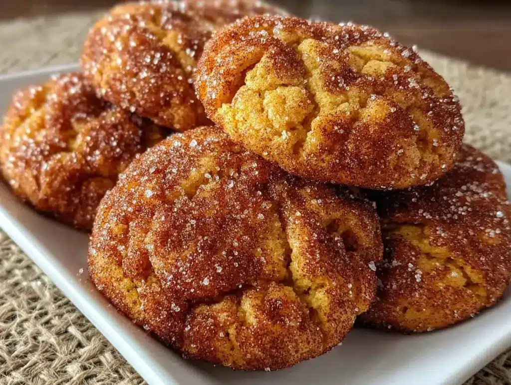 pumpkin snickerdoodle cookies - featured image