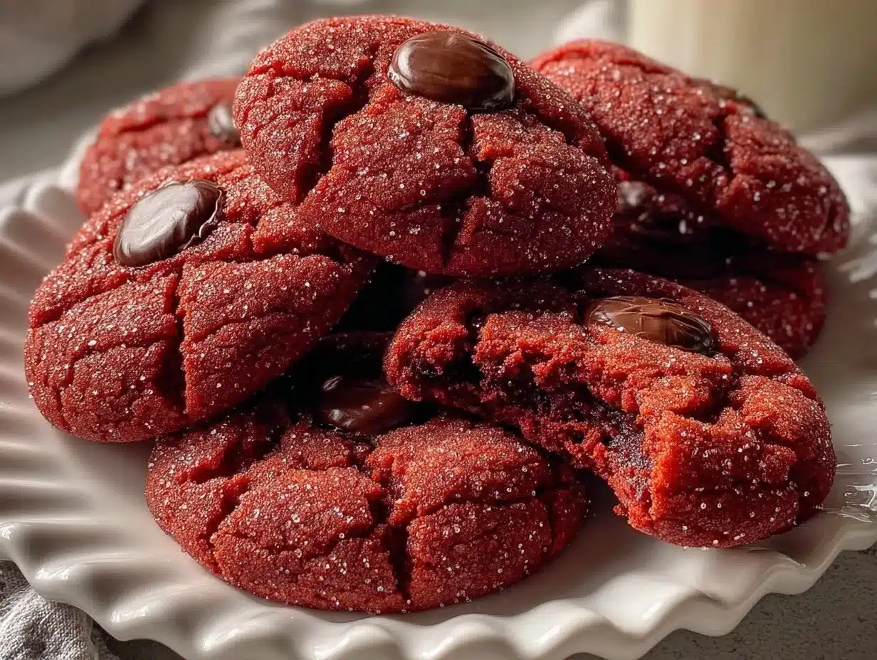 Red Velvet Blossoms Cookies preparation steps
