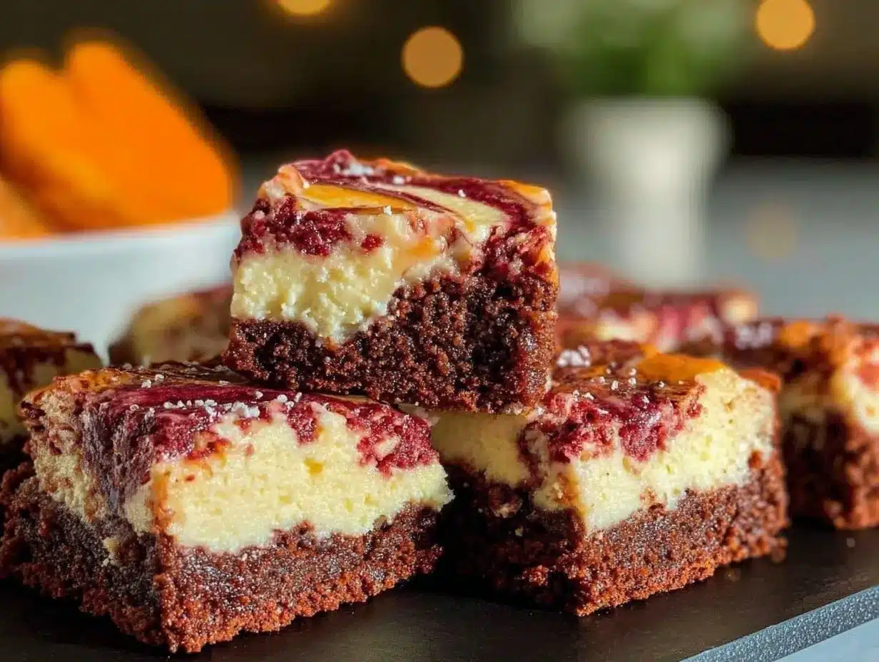 red velvet cheesecake brownies preparation steps