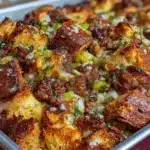 Thanksgiving stuffing casserole - featured image