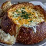 broccoli cheddar soup bread bowl - featured image