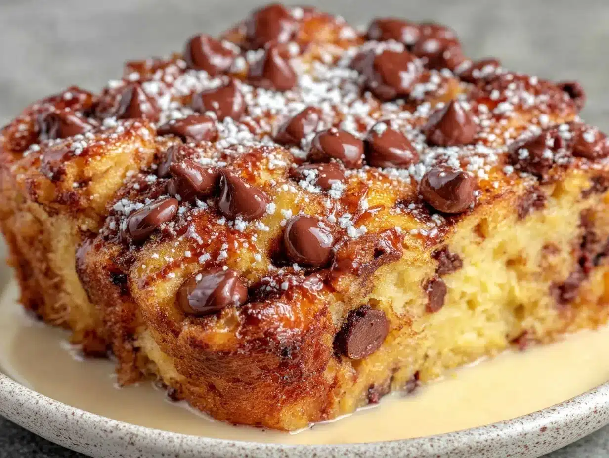 chocolate chip bread pudding preparation steps