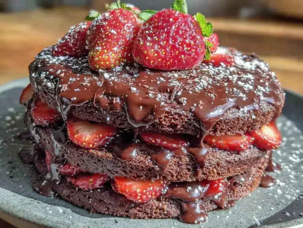 Chocolate Strawberry Layer Cake - featured image