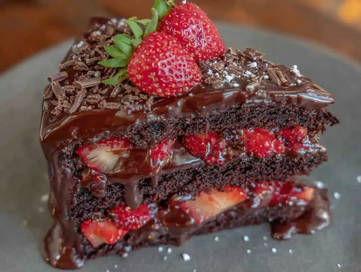 Chocolate Strawberry Layer Cake preparation steps