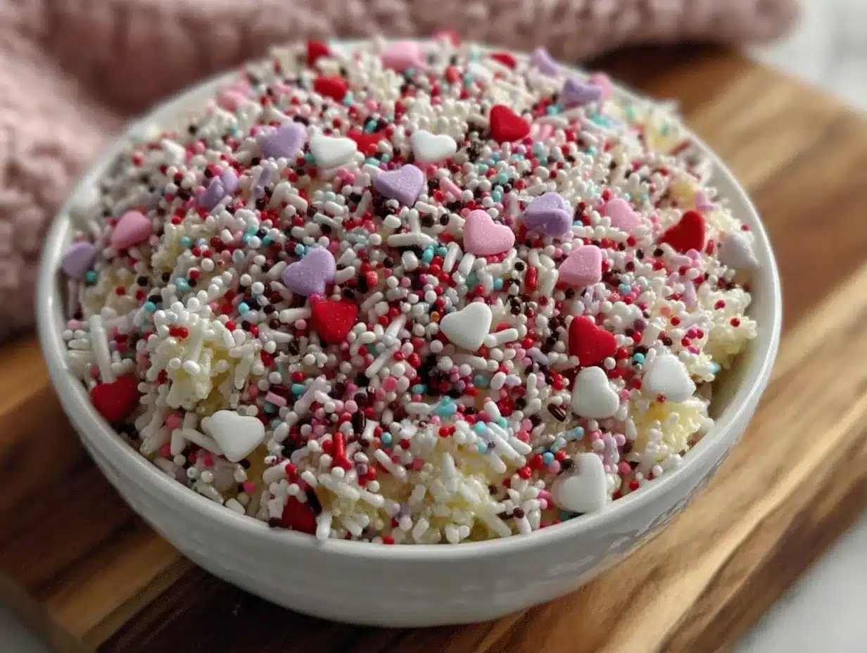 colorful valentines sprinkles preparation steps