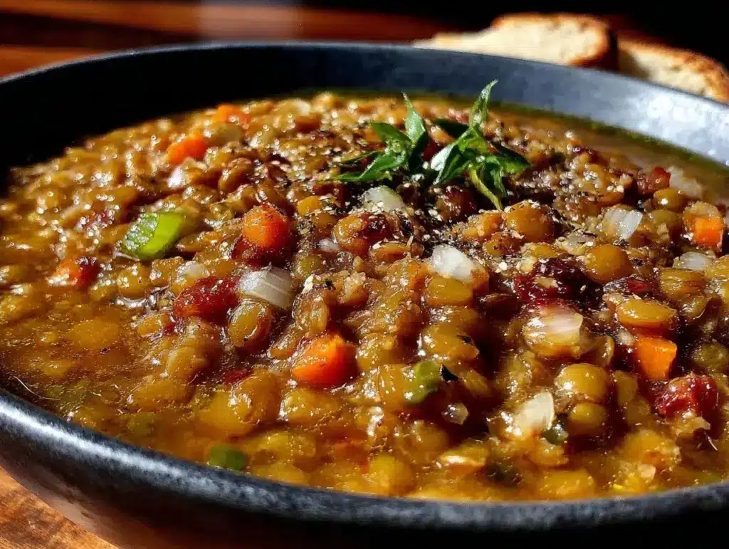 cozy lentil soup recipe - featured image