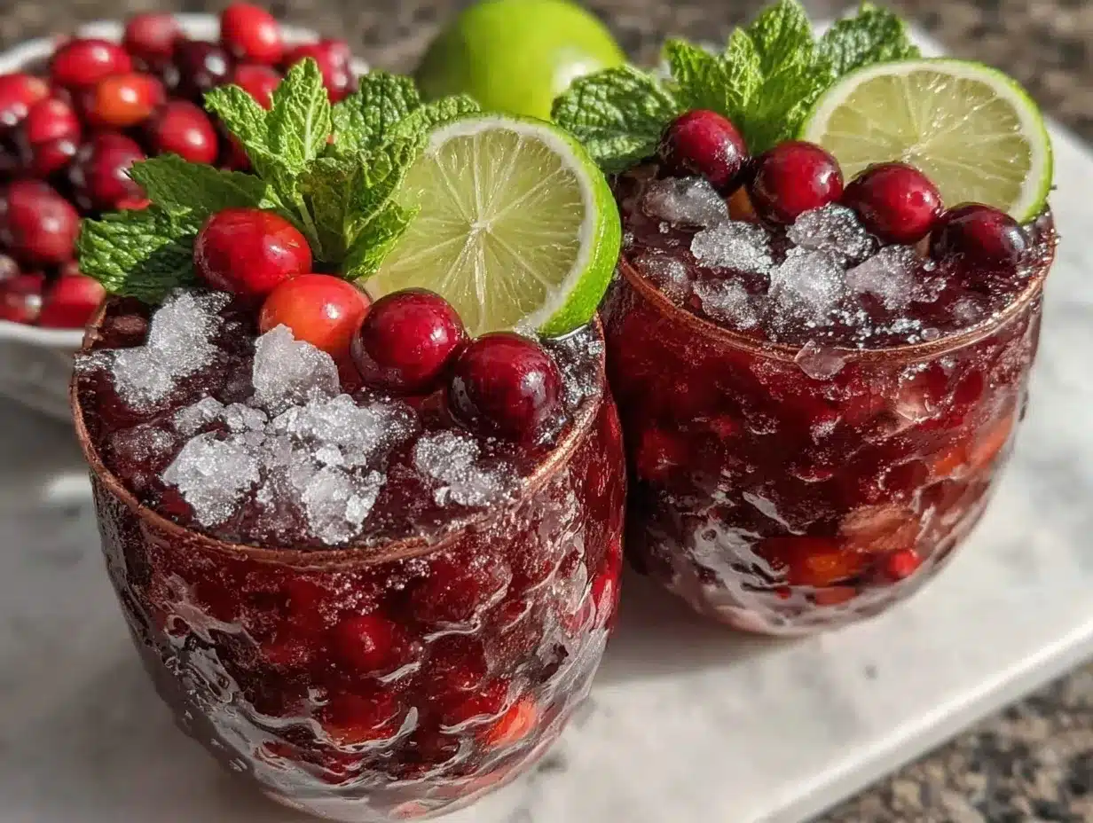 Cranberry Moscow Mule Cocktail preparation steps