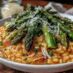 creamy asparagus risotto - featured image