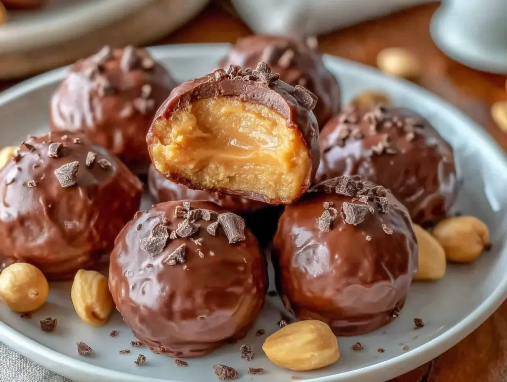 creamy buckeye peanut butter balls - featured image