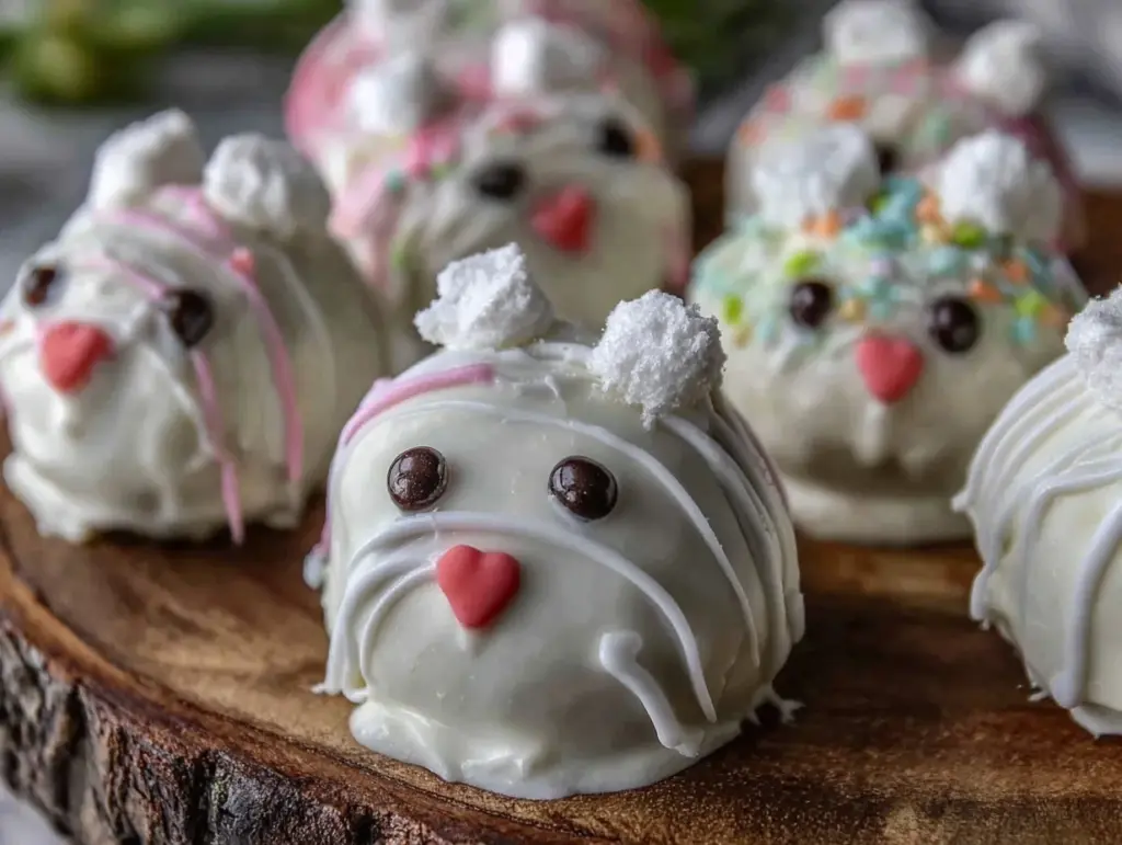 creamy bunny cake pops - featured image