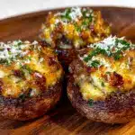 creamy cheesy garlic stuffed mushrooms - featured image