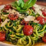 creamy garlic zucchini noodles - featured image