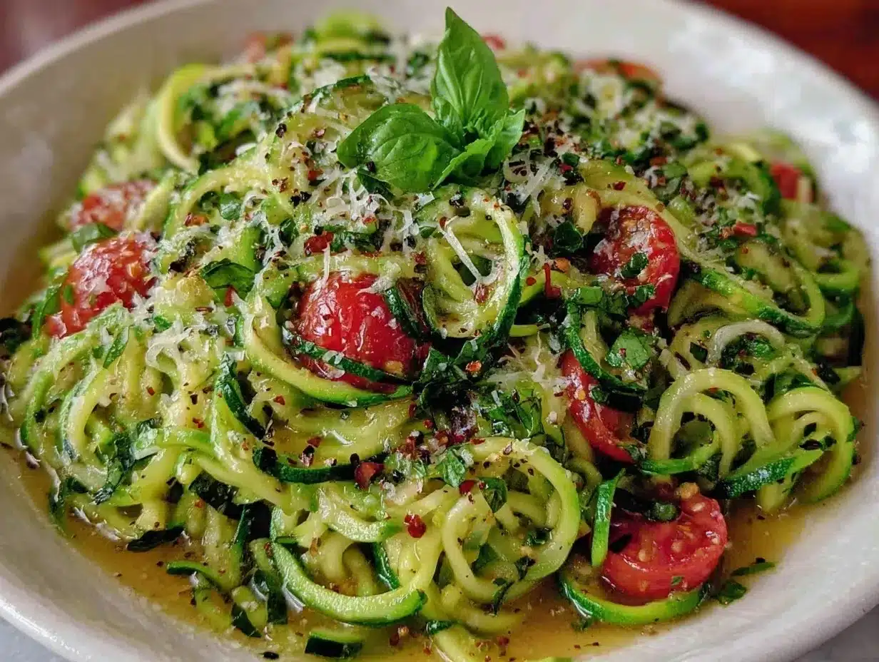 creamy garlic zucchini noodles preparation steps