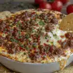 creamy sausage dip with Rotel tomatoes - featured image
