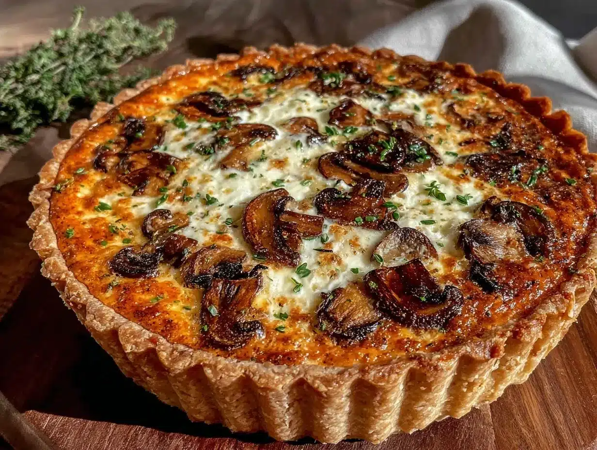 creamy savory mushroom quiche preparation steps