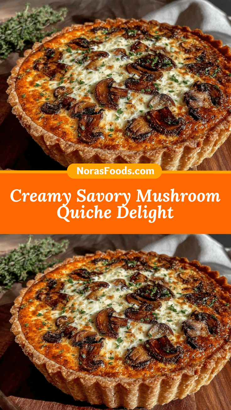 creamy savory mushroom quiche recipe