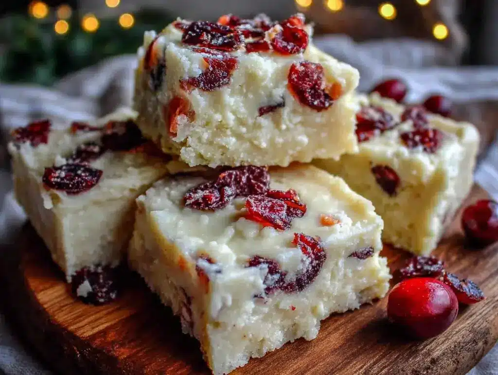 creamy white chocolate cranberry fudge - featured image