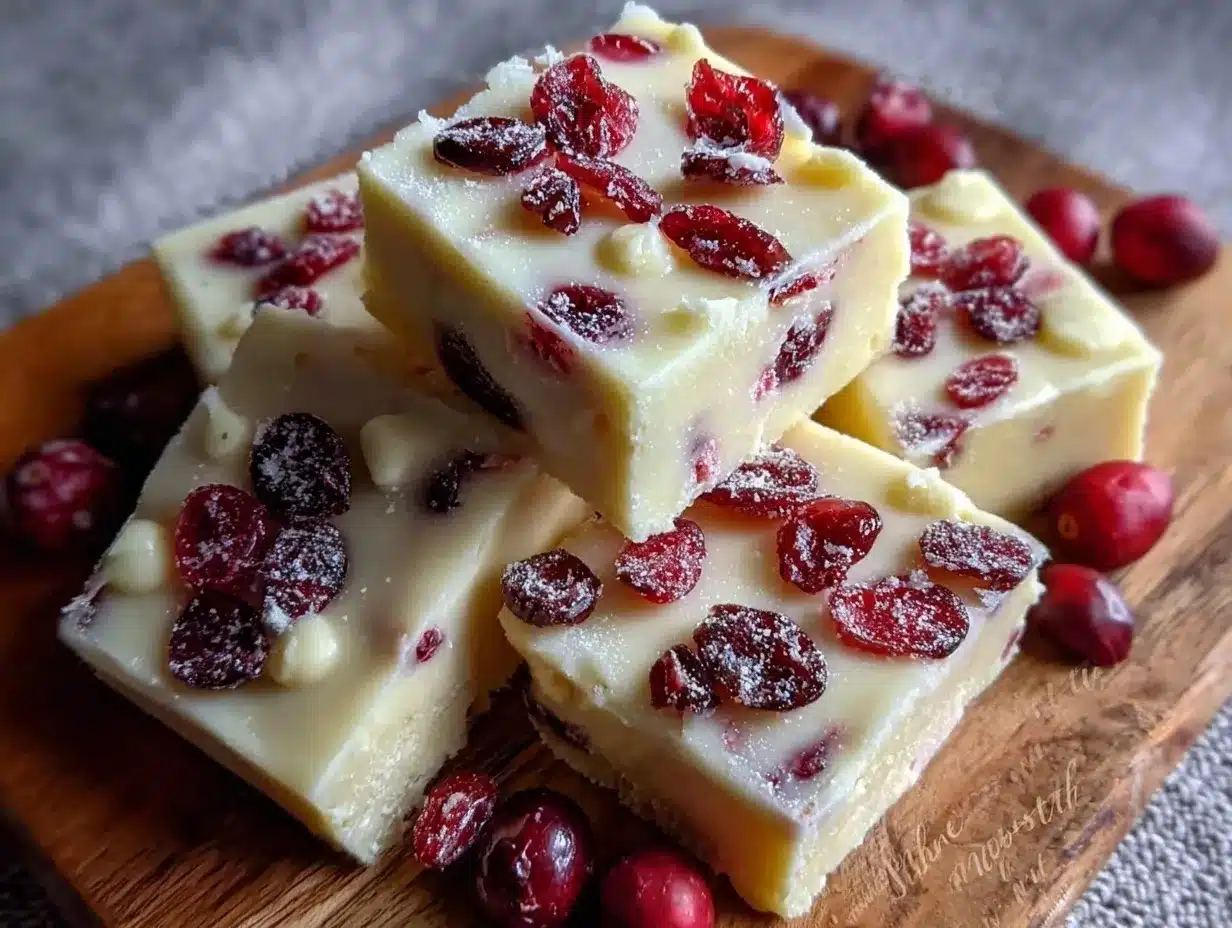 creamy white chocolate cranberry fudge preparation steps