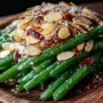 crispy almondine green beans - featured image