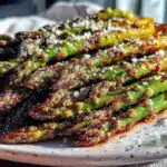 crispy roasted asparagus with garlic - featured image