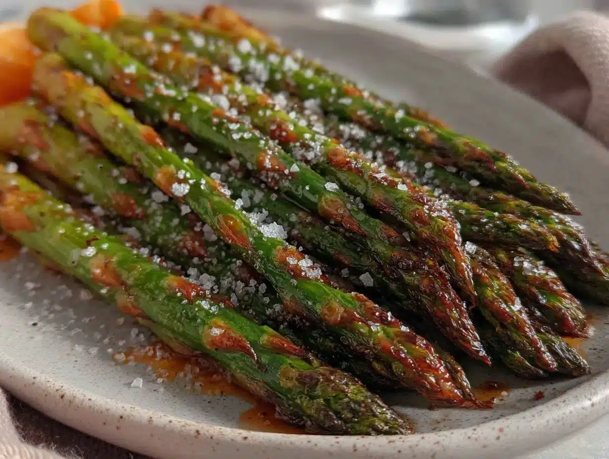 crispy roasted asparagus with garlic preparation steps