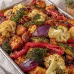 crispy sheet pan roasted vegetables - featured image