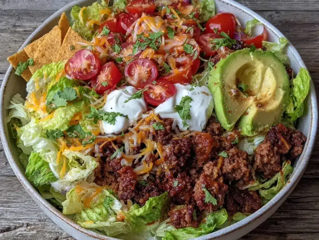 crispy taco salad bowl - featured image