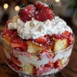 easy layered strawberry shortcake trifle - featured image