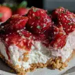 easy no bake strawberry pie - featured image