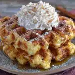 fluffy eggnog waffles - featured image