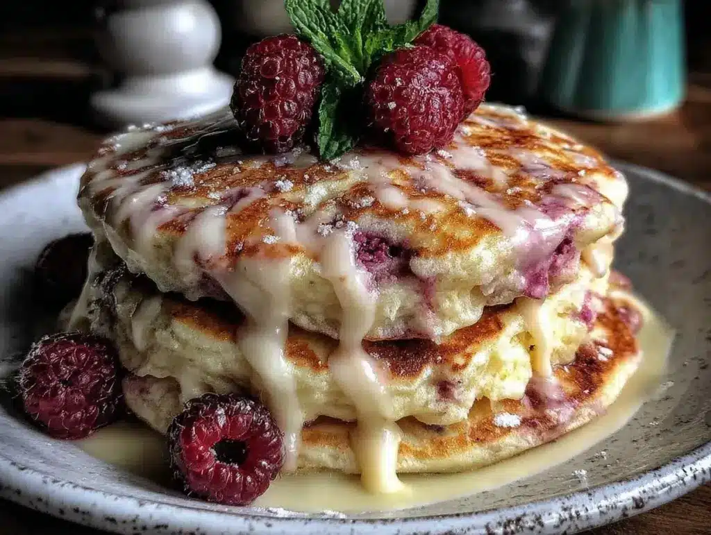 fluffy pink velvet pancakes - featured image