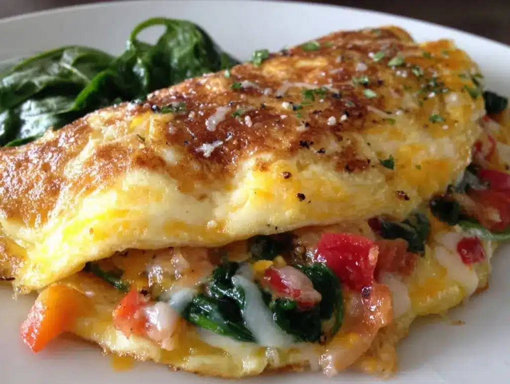 fluffy veggie omelette - featured image