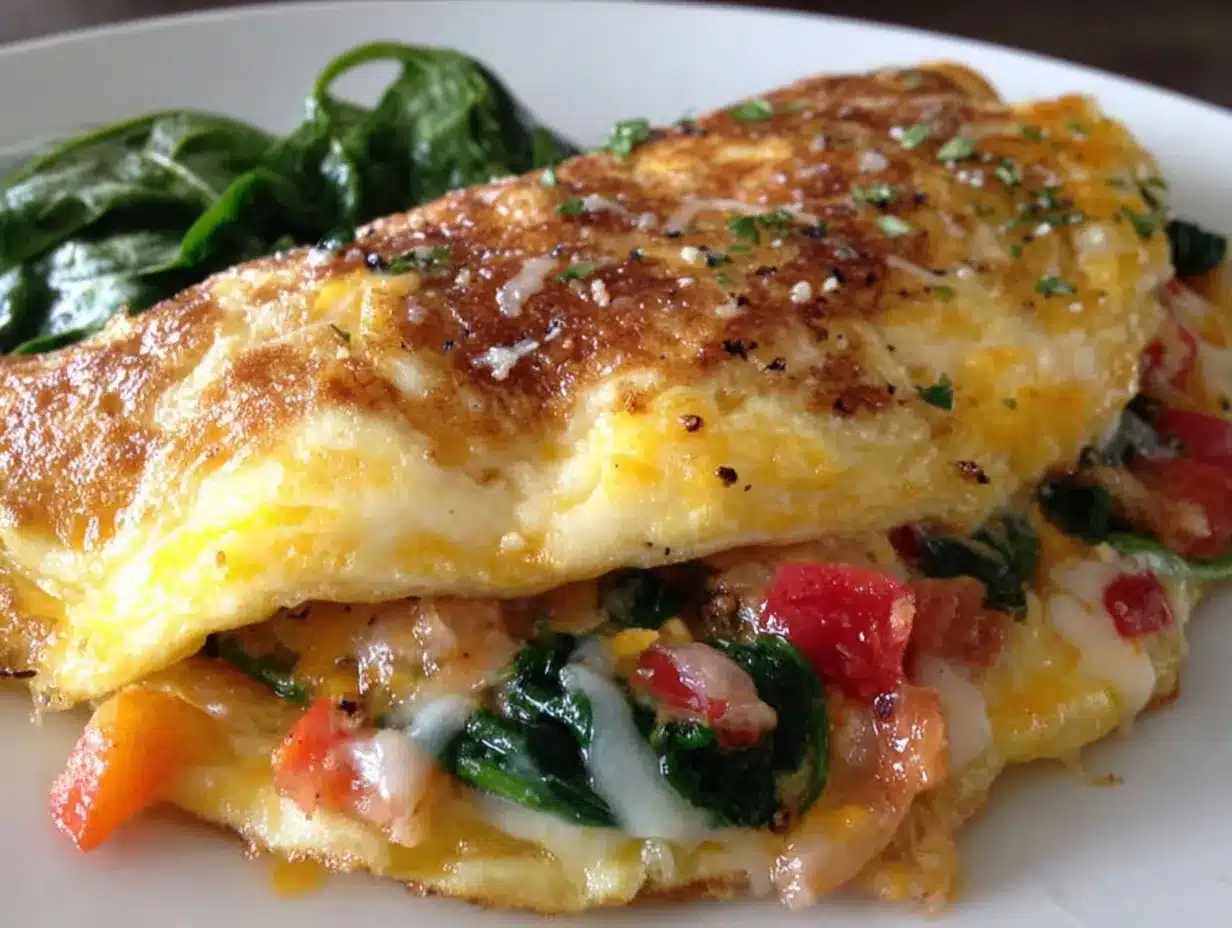 fluffy veggie omelette preparation steps