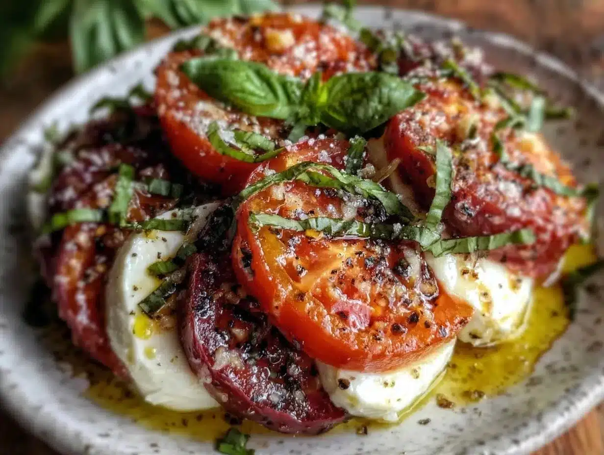 fresh Caprese salad preparation steps