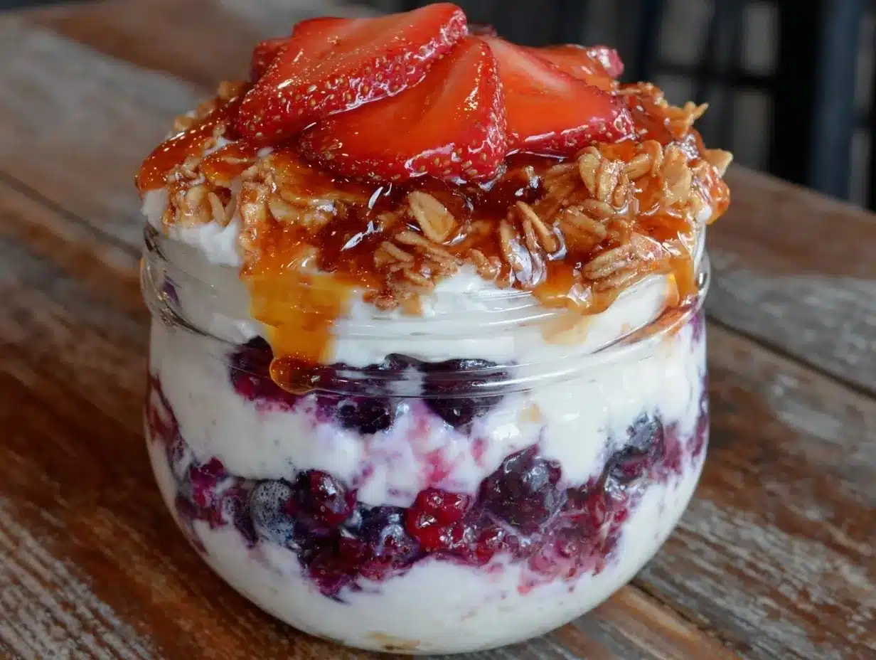 fresh greek yogurt parfait preparation steps