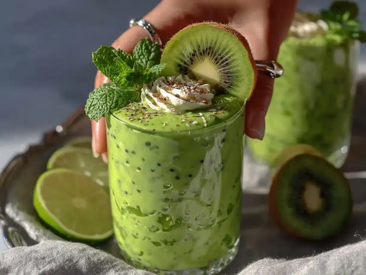 fresh green detox smoothie preparation steps