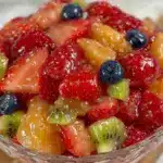 fresh rainbow fruit salad bowl - featured image