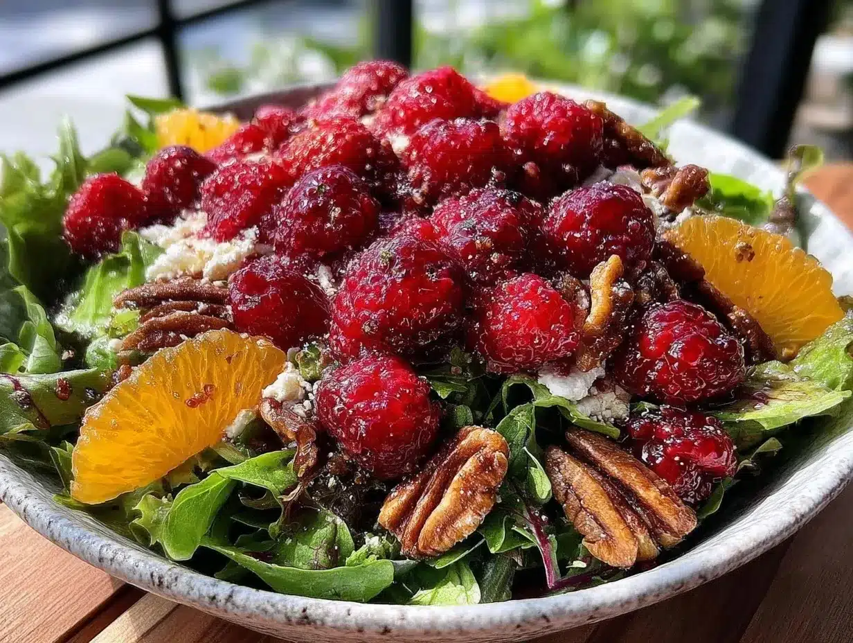 fresh raspberry walnut salad preparation steps